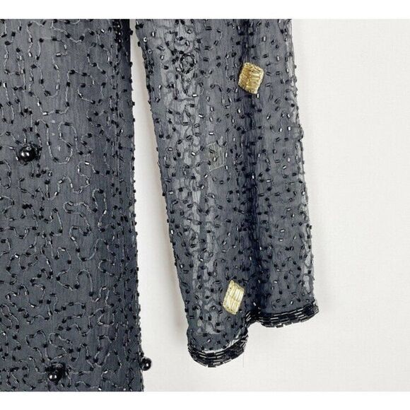 Vintage Fashion Creation Silk Black And Gold top - Picture 6 of 9